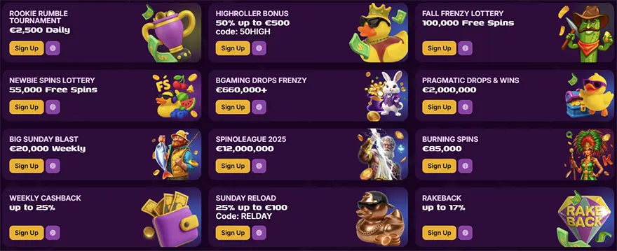 Bonussen en promoties bij Duckysino Casino